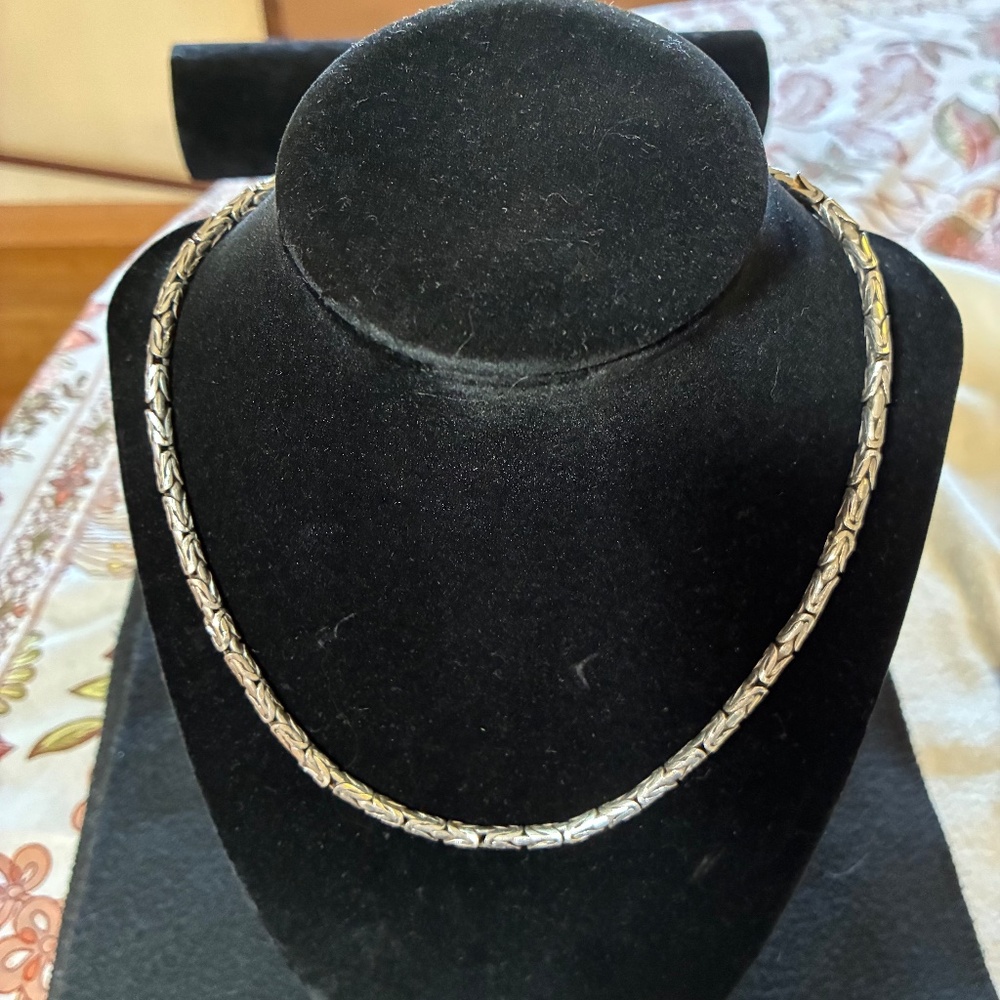Sterling Silver Bali Byzantine Necklace
